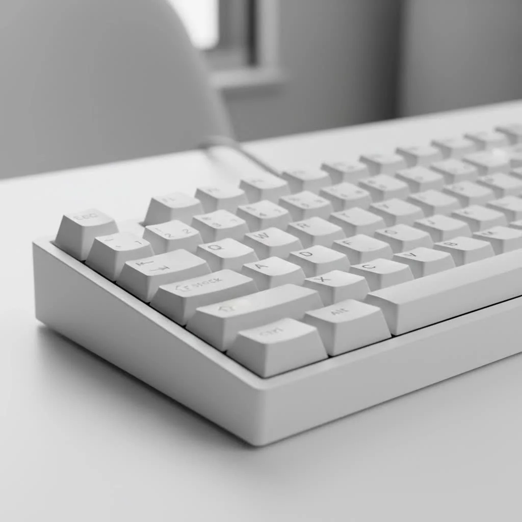Close-up of a custom mechanical keyboard with colorful keycaps