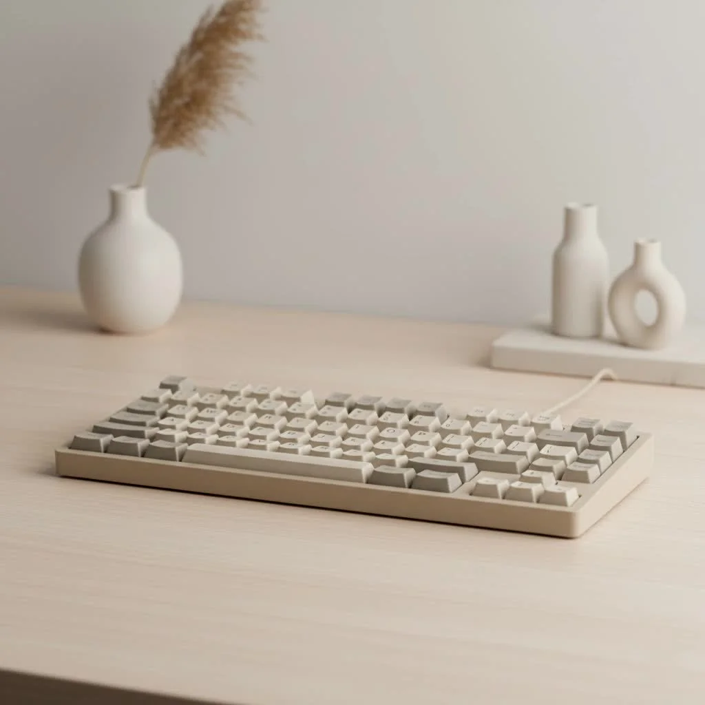 Close-up of a custom mechanical keyboard with colorful keycaps