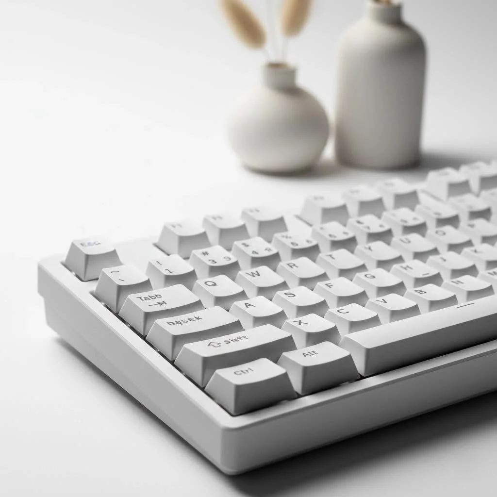 Ergonomic mechanical keyboard split into two halves for comfortable typing