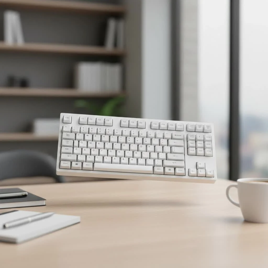 Compact 75 mechanical keyboard on a desk