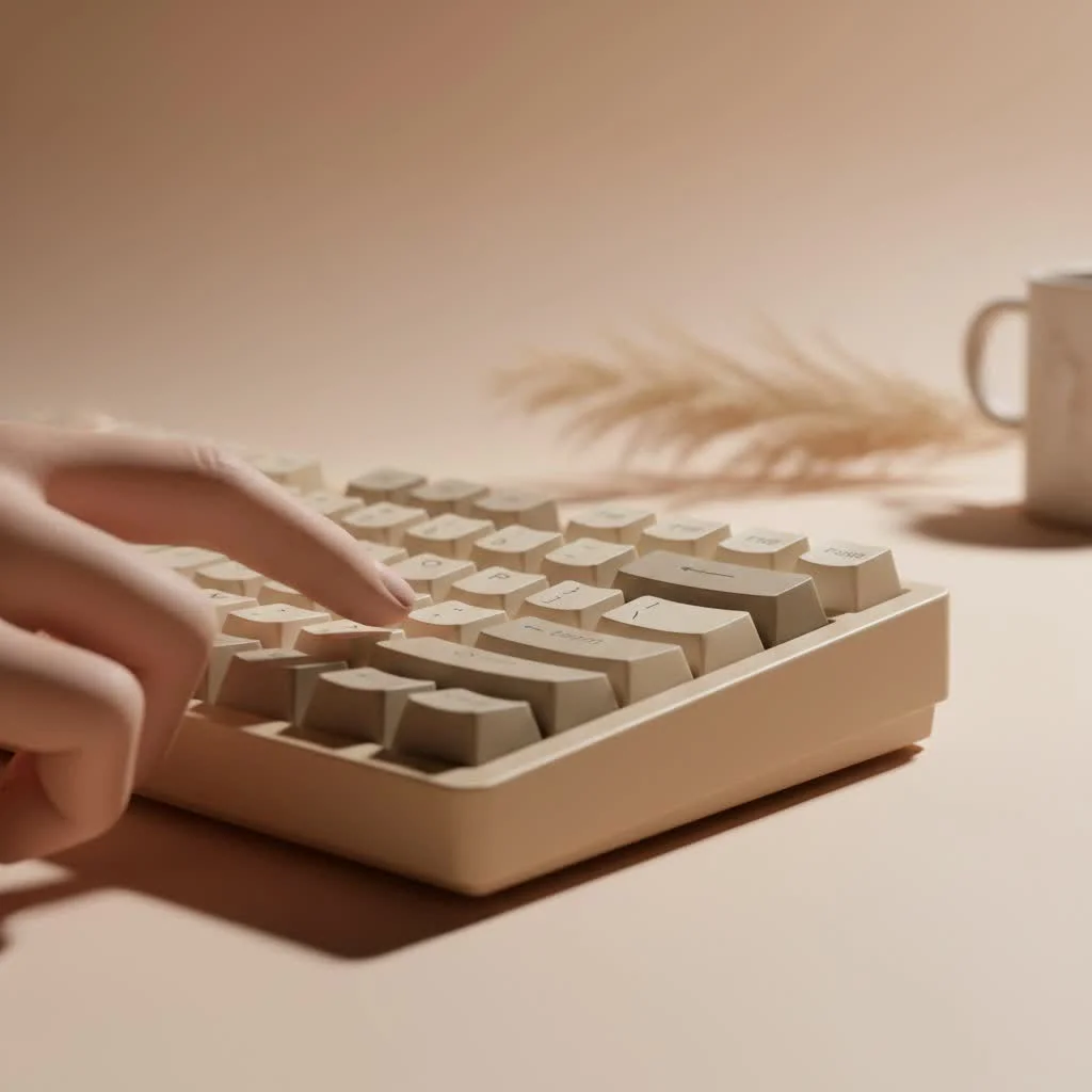 Wireless mechanical gaming keyboard on a desk