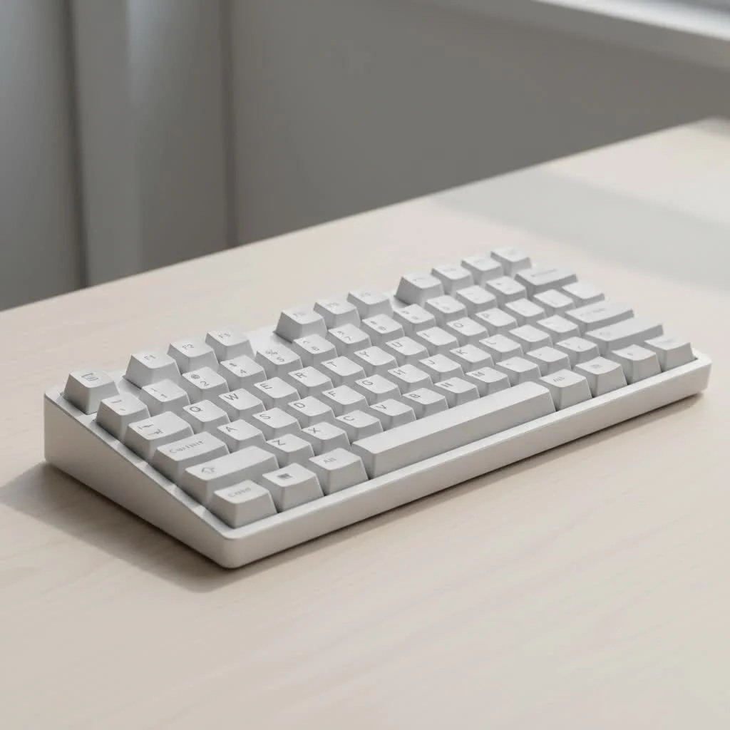 Different mechanical keyboard types laid out on a desk