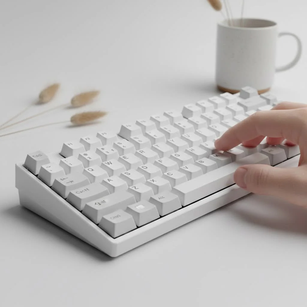 Close-up of a budget mechanical keyboard with RGB lighting