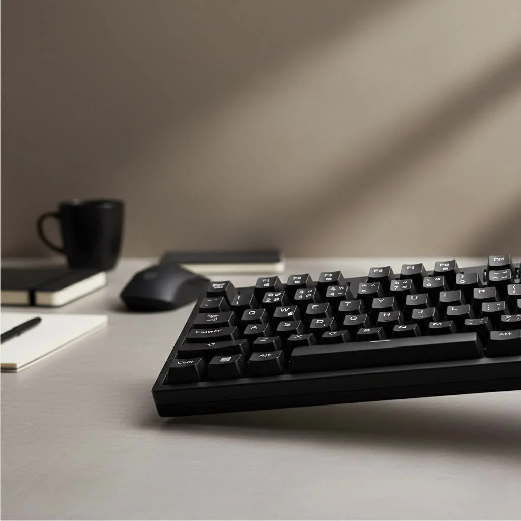 Retro mechanical keyboard with beige keycaps and a classic design
